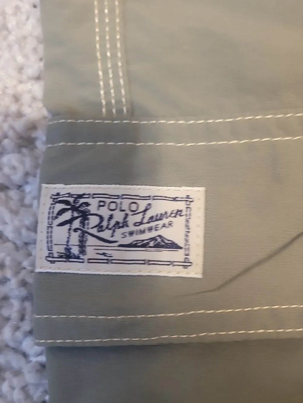 Polo by Ralph Lauren Olive Swim Shorts with Coral Liner